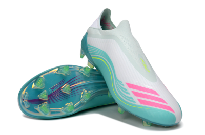 Unisex Adidas F50 Elite Laceless FG Football Boots - Aqua/Neon Green/Pink