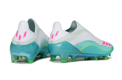 Unisex Adidas F50 Elite Laceless FG Football Boots - Aqua/Neon Green/Pink