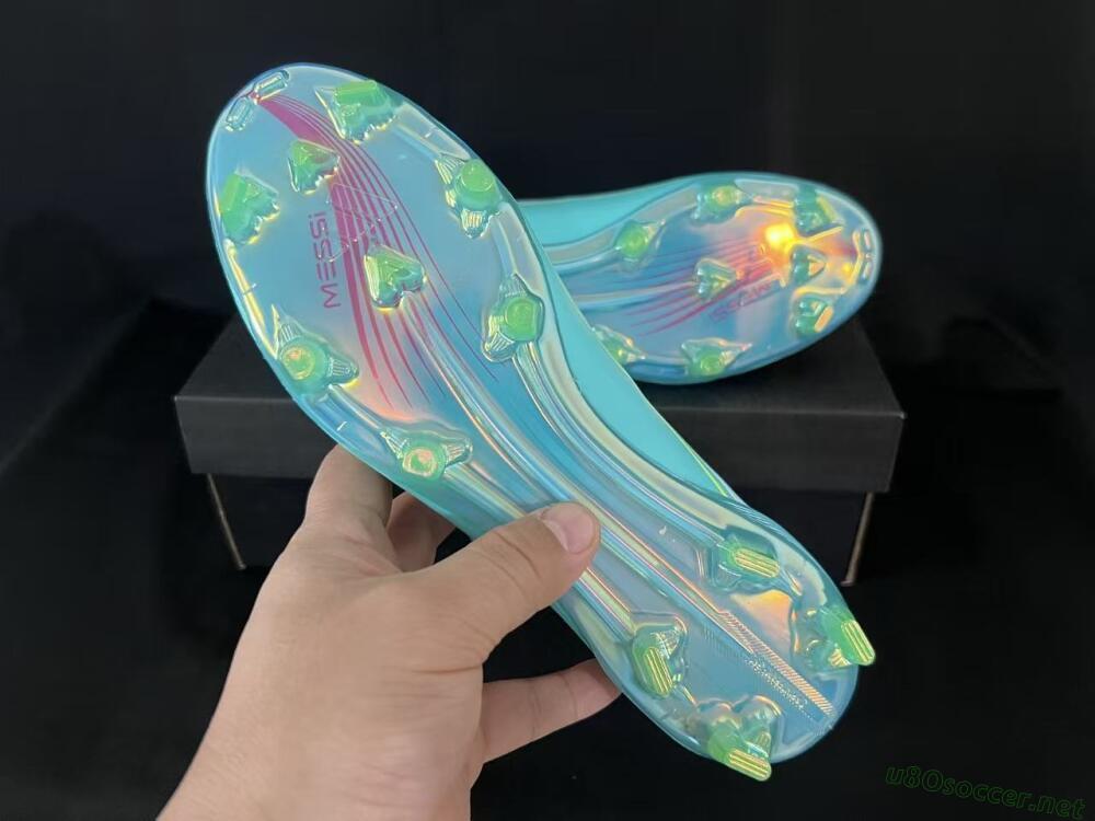 Unisex Adidas F50 Elite Laceless FG Football Boots - Aqua/Neon Green/Pink