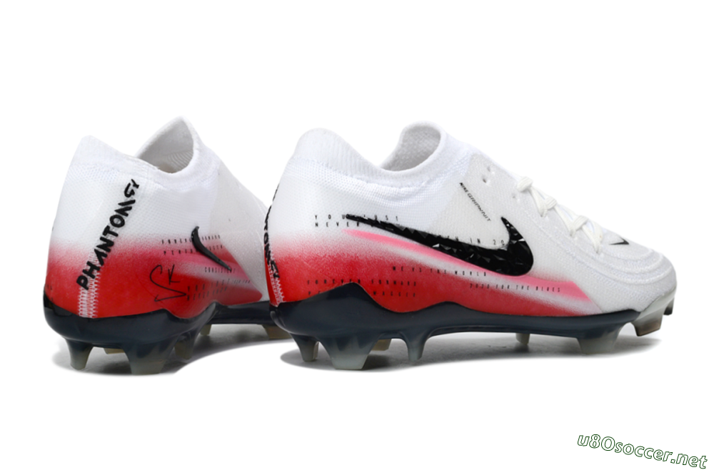 Men's Nike Phantom GX 2 Elite FG Football Boots - White/Crimson Red/Steel Grey 6