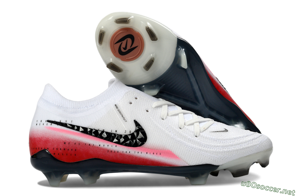 Men's Nike Phantom GX 2 Elite FG Football Boots - White/Crimson Red/Steel Grey 2