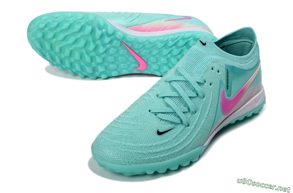 Men's Nike Phantom GX 2 Elite TF Football Shoes - Aqua/Pink Mist/Soft Green 3