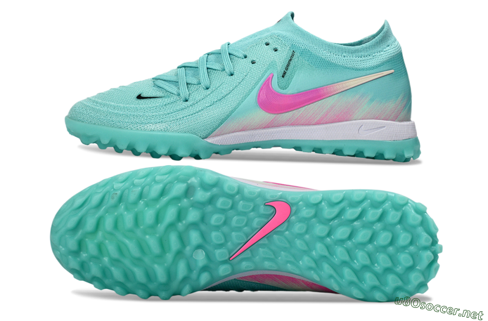 Men's Nike Phantom GX 2 Elite TF Football Shoes - Aqua/Pink Mist/Soft Green 1