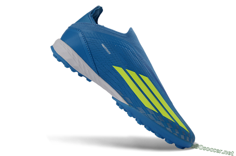 Unisex Adidas F50 Elite Laceless TF Football Shoes - Blue/Electric Blue/Lime Green 5