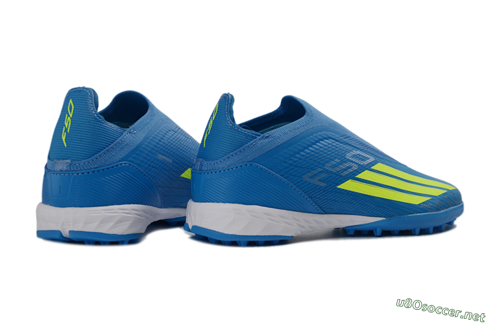 Unisex Adidas F50 Elite Laceless TF Football Shoes - Blue/Electric Blue/Lime Green 7