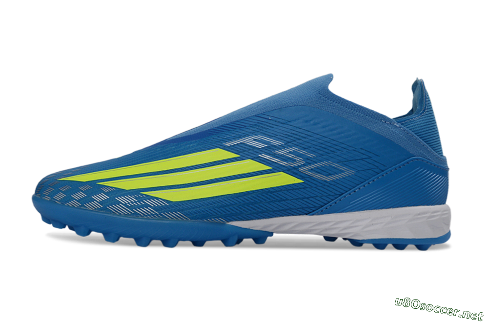 Unisex Adidas F50 Elite Laceless TF Football Shoes - Blue/Electric Blue/Lime Green 0