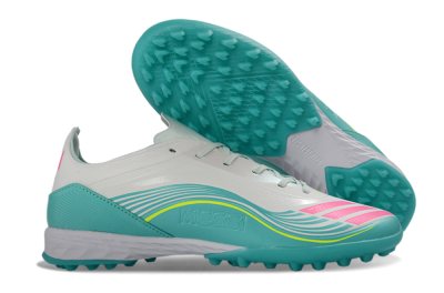 Unisex Adidas F50 Pro TF Football Shoes - Aqua/Neon Pink/Sunshine Yellow