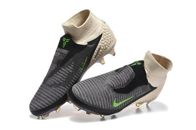 Unisex Nike Phantom 6 Elite High FG Football Boots - Black/Lime Green/Beige