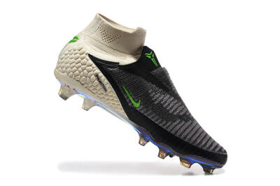 Unisex Nike Phantom 6 Elite High FG Football Boots - Black/Lime Green/Beige