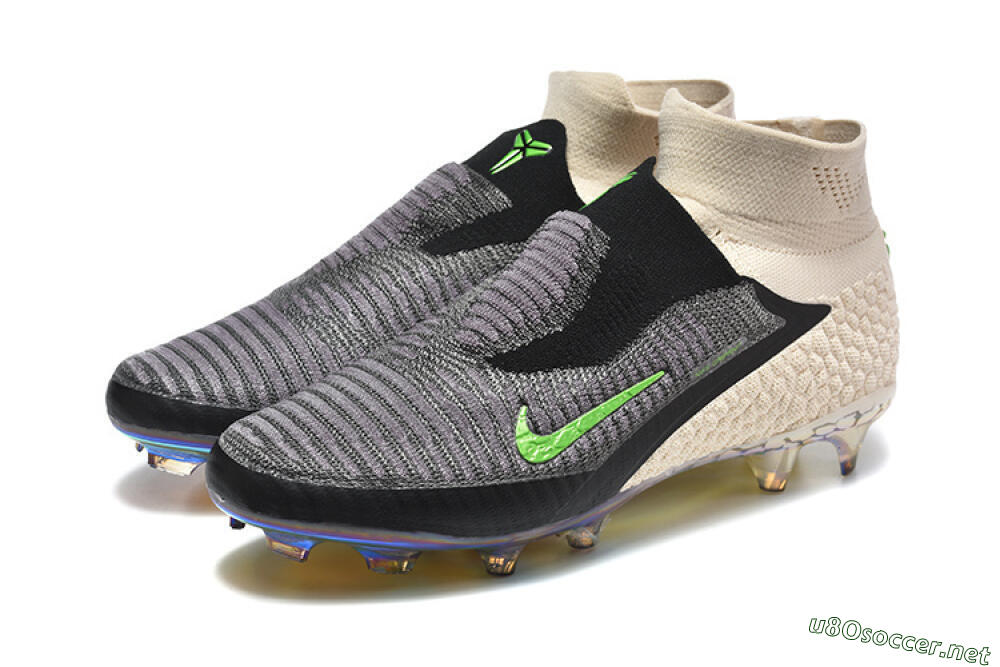 Unisex Nike Phantom 6 Elite High FG Football Boots - Black/Lime Green/Beige 5
