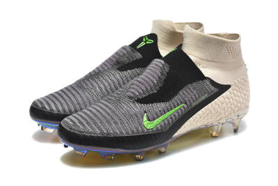 Unisex Nike Phantom 6 Elite High FG Football Boots - Black/Lime Green/Beige