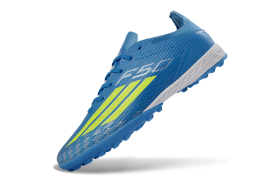 Unisex Adidas F50 Pro TF Football Shoes - Blue/Neon Green/Light Blue