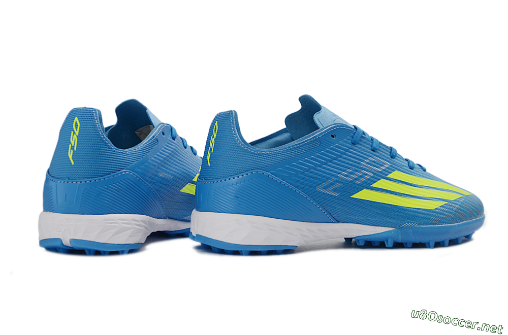 Unisex Adidas F50 Pro TF Football Shoes - Blue/Neon Green/Light Blue 7