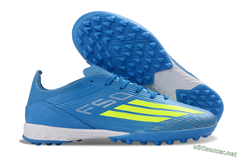 Unisex Adidas F50 Pro TF Football Shoes - Blue/Neon Green/Light Blue 2