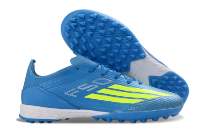 Unisex Adidas F50 Pro TF Football Shoes - Blue/Neon Green/Light Blue