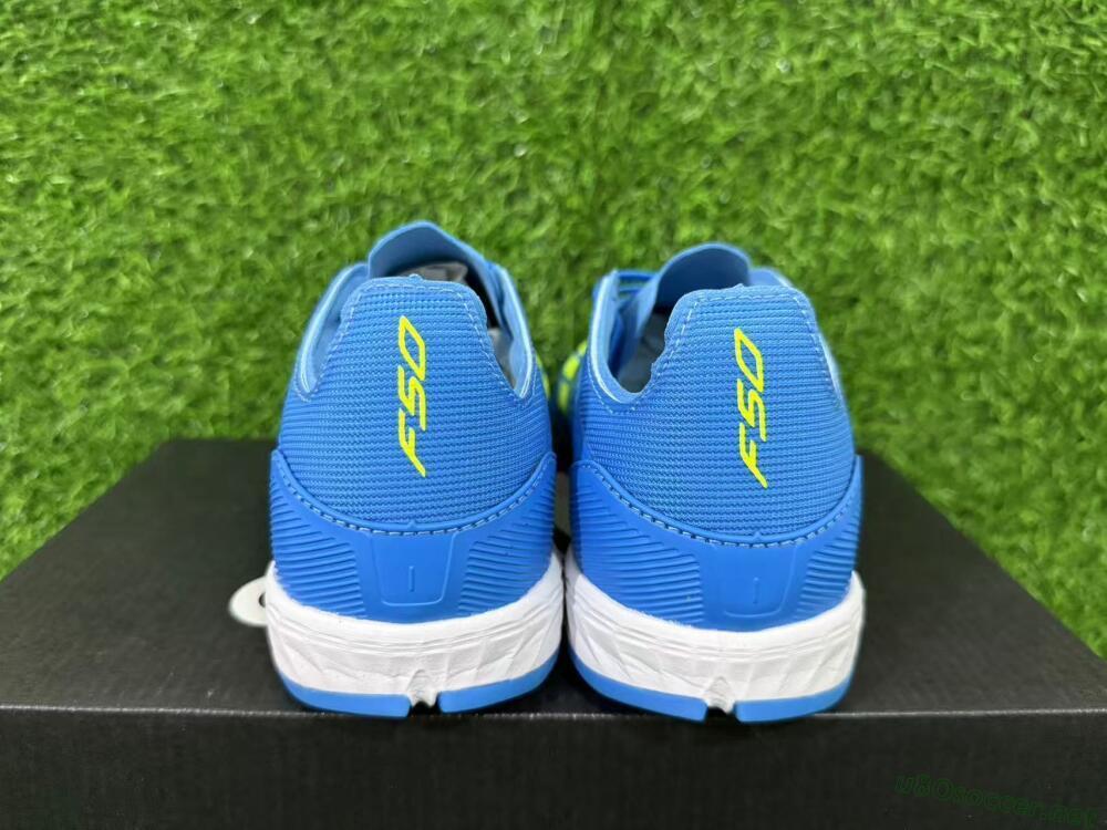 Unisex Adidas F50 Pro TF Football Shoes - Blue/Neon Green/Light Blue