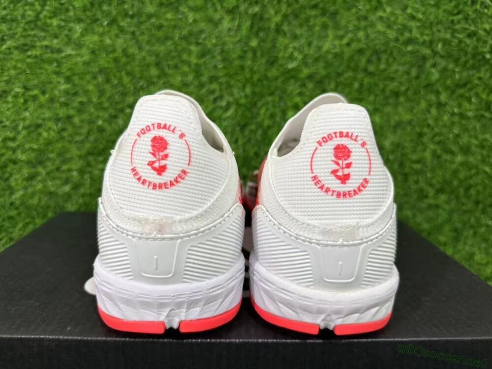 Unisex Adidas F50 Elite Laceless TF Football Shoes - White/Coral Red/Silver