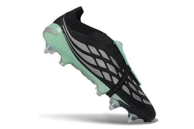 Men's Adidas Predator 26 Elite Fold-Over Tongue SG Football Boots - Black/Mint Green/Silver