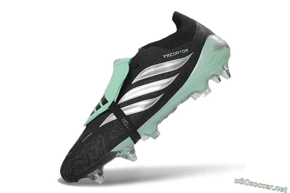 Men's Adidas Predator 26 Elite Fold-Over Tongue SG Football Boots - Black/Mint Green/Silver 5