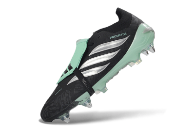 Men's Adidas Predator 26 Elite Fold-Over Tongue SG Football Boots - Black/Mint Green/Silver