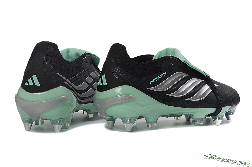Men's Adidas Predator 26 Elite Fold-Over Tongue SG Football Boots - Black/Mint Green/Silver 6