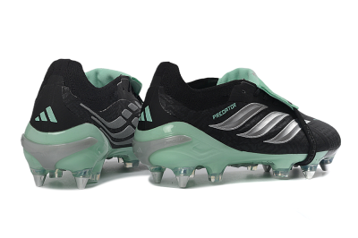Men's Adidas Predator 26 Elite Fold-Over Tongue SG Football Boots - Black/Mint Green/Silver