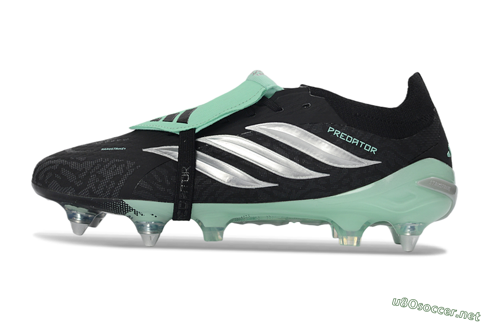 Men's Adidas Predator 26 Elite Fold-Over Tongue SG Football Boots - Black/Mint Green/Silver 0
