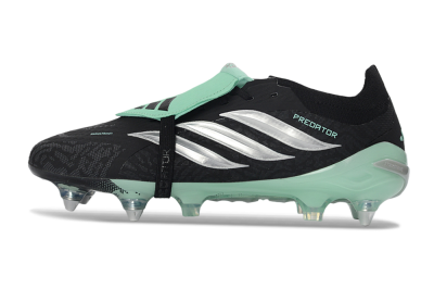 Men's Adidas Predator 26 Elite Fold-Over Tongue SG Football Boots - Black/Mint Green/Silver