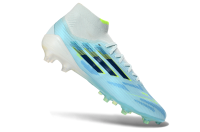 Men's Adidas F50 Elite Mid AG Football Boots - Blue/Electric Blue/Neon Yellow