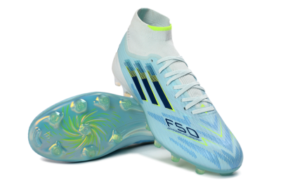 Men's Adidas F50 Elite Mid AG Football Boots - Blue/Electric Blue/Neon Yellow
