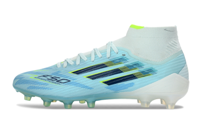 Men's Adidas F50 Elite Mid AG Football Boots - Blue/Electric Blue/Neon Yellow