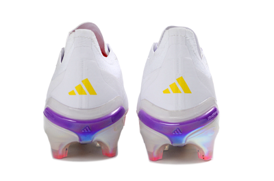 Unisex Adidas Predator 26 Elite FG Football Boots - White/Iridescent Pink/Iridescent Blue