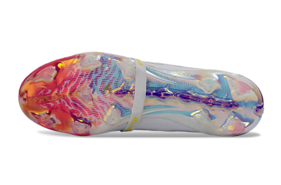 Unisex Adidas Predator 26 Elite Fold-Over Tongue FG Football Boots - White/Iridescent Fusion/Neon Bright