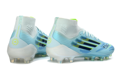 Men's Adidas F50 Elite Mid FG Football Boots - LightBlue/ElectricYellow/DeepNavy