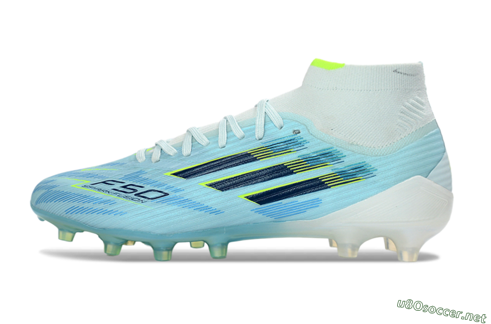 Men's Adidas F50 Elite Mid FG Football Boots - LightBlue/ElectricYellow/DeepNavy 0