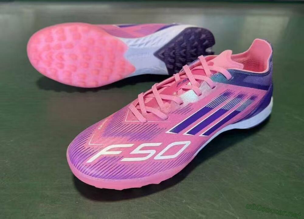Men's Adidas F50 Elite TF Football Shoes - Pink/Lavender Glow/Soft Pink