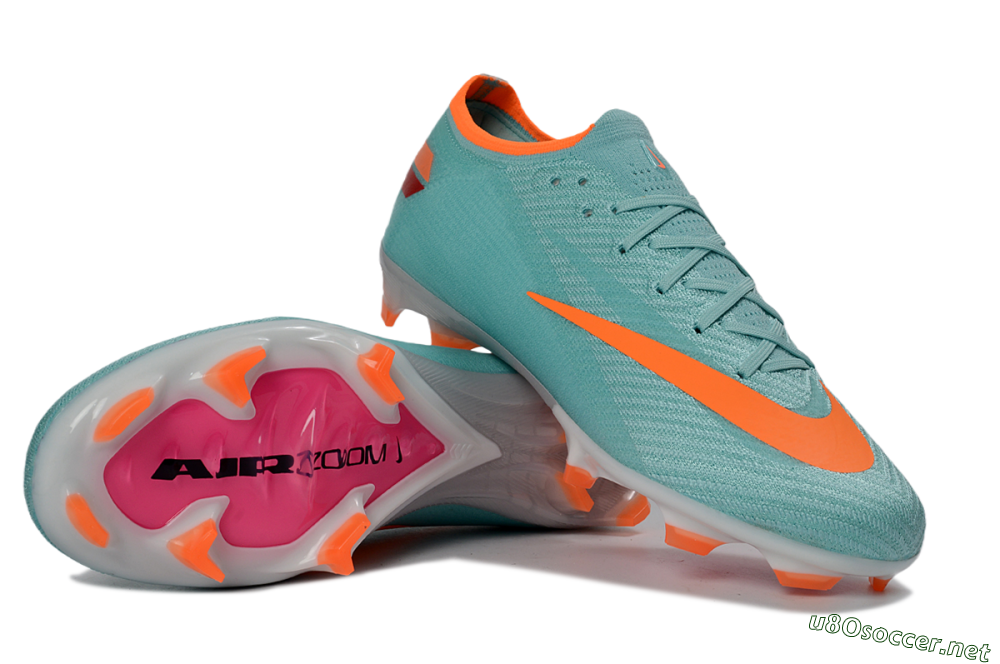 Unisex Nike Air Zoom Mercurial Vapor 16 Elite FG Football Boots - Aqua/Coral Orange/Fresh Mint 1