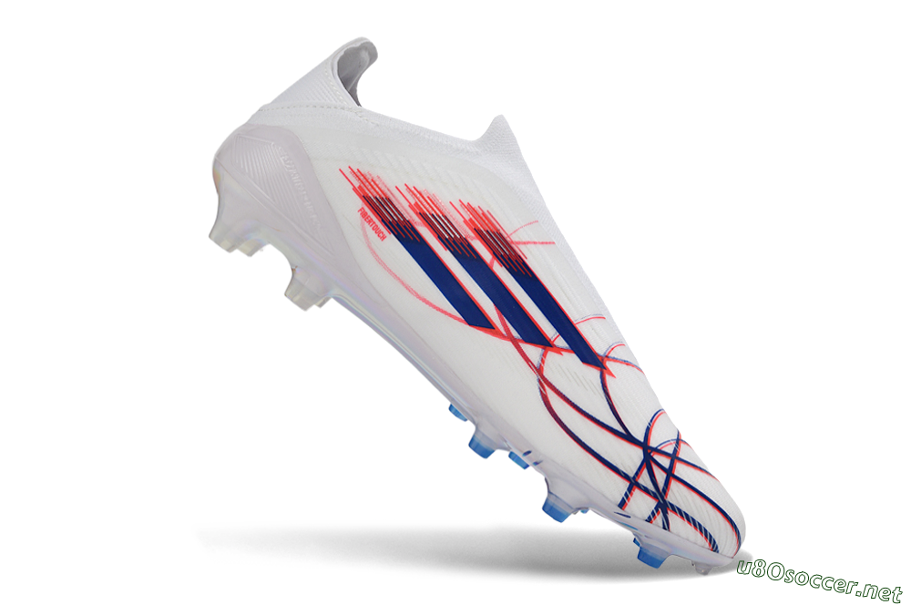 Unisex Adidas F50 Elite Laceless FG Football Boots - White/Bright Red/Deep Blue 5
