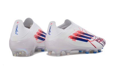Unisex Adidas F50 Elite Laceless FG Football Boots - White/Bright Red/Deep Blue