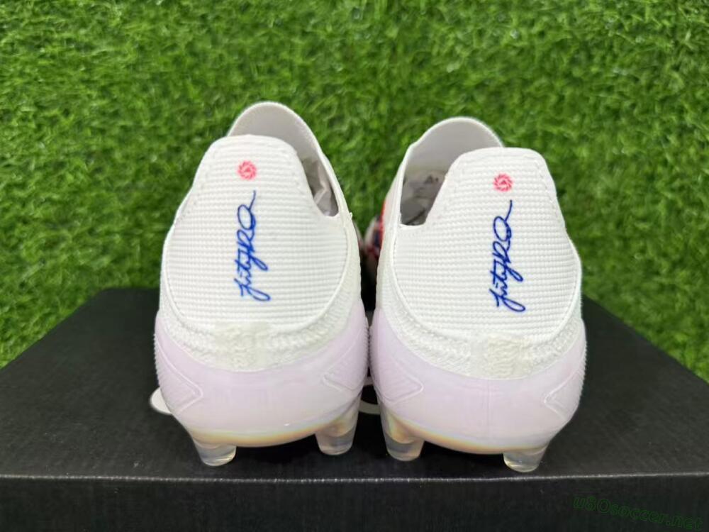 Unisex Adidas F50 Elite Laceless FG Football Boots - White/Bright Red/Deep Blue