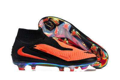 Unisex Nike Phantom 6 Elite High FG Football Boots - Orange/Neon Blaze/Rainbow Fade