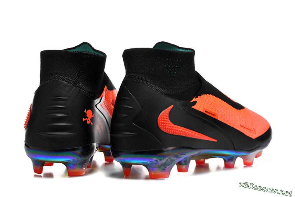 Unisex Nike Phantom 6 Elite High FG Football Boots - Orange/Neon Blaze/Rainbow Fade 5