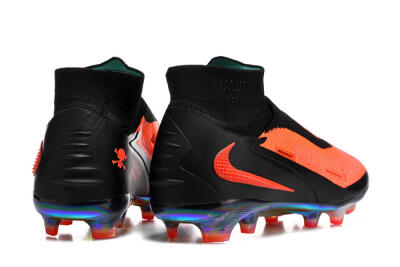 Unisex Nike Phantom 6 Elite High FG Football Boots - Orange/Neon Blaze/Rainbow Fade