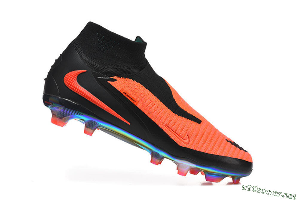 Unisex Nike Phantom 6 Elite High FG Football Boots - Orange/Neon Blaze/Rainbow Fade 4