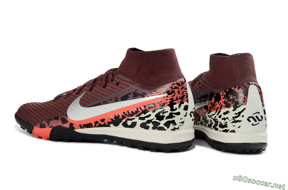 Unisex Nike Air Zoom Mercurial Superfly 10 Elite TF Football Shoes - Maroon/Coral Blaze/Deep Black 4
