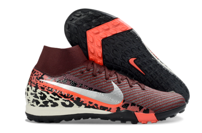 Unisex Nike Air Zoom Mercurial Superfly 10 Elite TF Football Shoes - Maroon/Coral Blaze/Deep Black