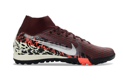 Unisex Nike Air Zoom Mercurial Superfly 10 Elite TF Football Shoes - Maroon/Coral Blaze/Deep Black