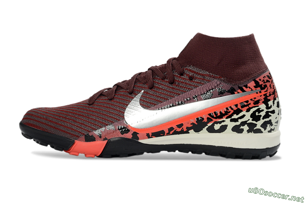 Unisex Nike Air Zoom Mercurial Superfly 10 Elite TF Football Shoes - Maroon/Coral Blaze/Deep Black 0
