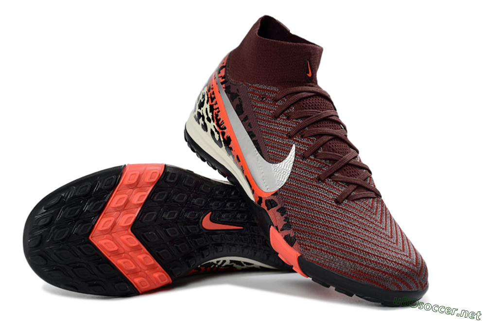 Unisex Nike Air Zoom Mercurial Superfly 10 Elite TF Football Shoes - Maroon/Coral Blaze/Deep Black 1