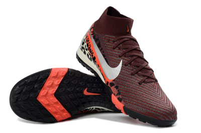 Unisex Nike Air Zoom Mercurial Superfly 10 Elite TF Football Shoes - Maroon/Coral Blaze/Deep Black